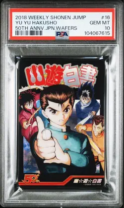 Yu Yu Hakusho PSA10 Jump 50th Anniversary Card 2018 Bandai GEM MT - Image 1