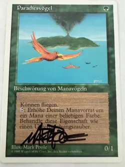 Birds of Paradise, MTG- German 4th Edition, Near Mint, Mark Poole Signature - Image 1