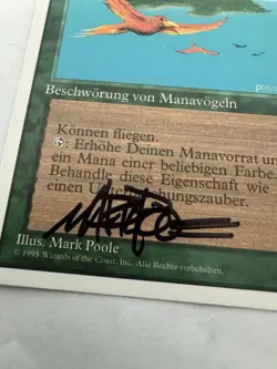 Birds of Paradise, MTG- German 4th Edition, Near Mint, Mark Poole Signature - Image 2