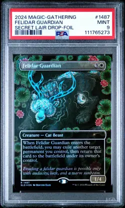 2024 MTG SECRET LAIR DROP FOIL #1487 FELIDAR GUARDIAN PSA 9 - Image 1