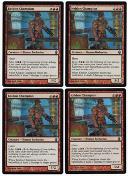 Keldon Champion x4 4x Premium Deck Series: Fire & Lightning FOIL Red MTG NM AZ1 - Image 1