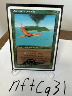 Birds of Paradise, MTG- French Revised, Played, Mark Poole Signature - Image 4