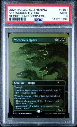 2024 MTG SECRET LAIR DROP FOIL #1491 VORACIOUS HYDRA PSA 9 - Image 1