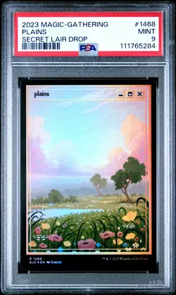 2023 MTG SECRET LAIR DROP FOIL #1468 PLAINS PSA 9 - Image 1