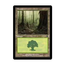 WOTC MtG Odyssey Forest #348 (C) (Foil) VG - Image 1