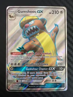 Pokemon TCG Gumshoos GX 145/149 SM Base Set Full Art Holo Ultra Rare NM - Image 1