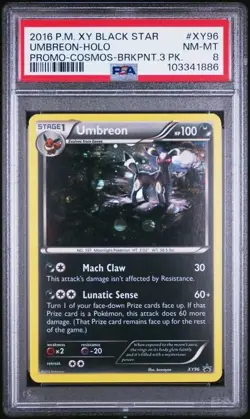PSA 8 NM-MINT Umbreon #XY96 - Pokemon XY Black Star Promo Holo - Image 1