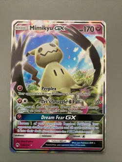 Pokemon TCG Mimikyu GX 149/214 Sun & Moon Lost Thunder Ultra Rare Holo LP - Image 1