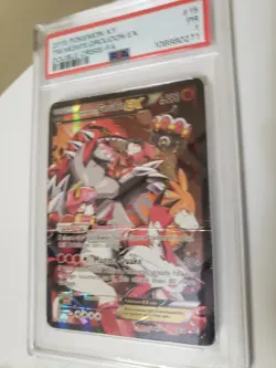 2015 Pokemon XY Double Crisis PSA 1 Team Magma's Groudon EX Full Art FA #15 Holo - Image 1