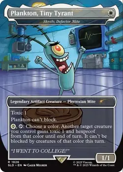 Skrelv, Defector Mite "Plankton, Tiny Tyrant" - Rainbow Foil Extended SLD NM MTG - Image 1