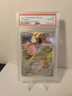 2024 POKEMON TWM EN-TWILIGHT MASQUERADE 187 CHANSEY ILLUSTRATION RARE PSA 10 GEM - Image 1