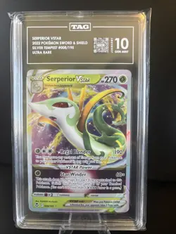 TAG 10 💎 GEM MINT Pokemon Silver Tempest Serperior VSTAR Ultra Rare #008 - Image 1