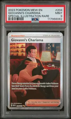Giovanni's Charisma 204/165 151 English Special Illustration Rare Pokemon PSA 9 - Image 1