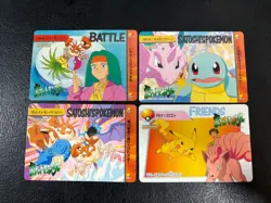 Pokemon 1999 Bandai Anime Collection Bundle 4 Vintage Pokemon Cards NM - Image 1