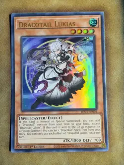 Yugioh Dracotail Lukias JUSH-EN001 Ultra Rare 1st Ed NM - Image 1