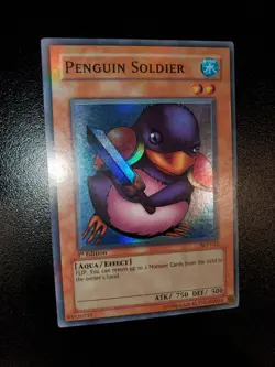 Yugioh 2003 Penguin Soldier SR 1st Ed. SDJ-022 Near Mint - Image 2