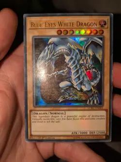 Yugioh Blue-Eyes White Dragon (Tablet Art) LCKC-EN001 1st edition Ultra rare mp - Image 1