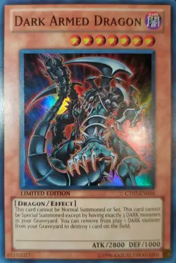 Yugioh 2010 Dark Armed Dragon SR Limited Ed. CT07-EN016 Near Mint - Image 1