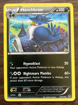 Honchkrow 52/119 - 2014 Pokemon Phantom Forces Rare Card - CLEAN NM - Image 1