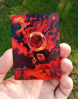 MtG Sol Ring Full Magic Altered Hand Painted Art Original Alter - Image 3