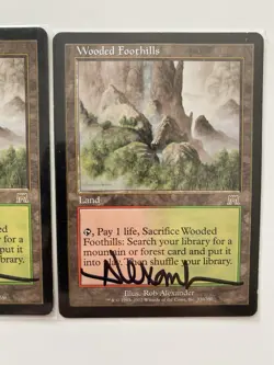 X3 MTG Wooded Foothills ( Onslaught) - Signed By Artist Rob Alexander! - Image 3