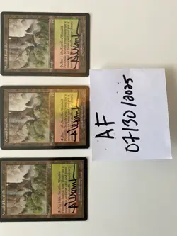 X3 MTG Wooded Foothills ( Onslaught) - Signed By Artist Rob Alexander! - Image 4