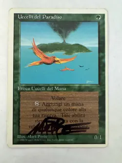 Birds of Paradise, MTG- Italian Revised, Played, Mark Poole Signature - Image 1