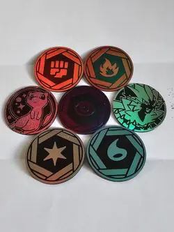 lot of 7 Collectable plastic Pokemon Coins - Image 1