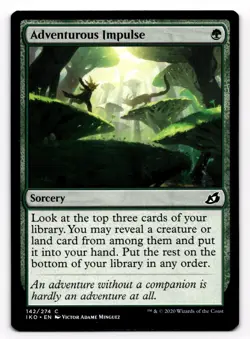 MTG Adventurous Impulse IKO 142/274 Ikoria: Lair of Behemoths Common - Image 1