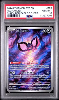 Pecharunt IR Promo PSA 10 Shrouded Fable Pokemon Center ETB Exclusive SVP129 - Image 1