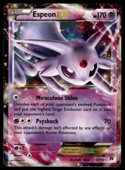 Pokemon TCG XY - BREAKpoint #52/122 Espeon EX DMG (Large Crease) - Image 1