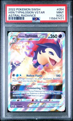2022 POKEMON SWORD & SHIELD ASTRAL RADIANCE HISUIAN TYPHLOSION VSTAR PSA 9 OC - Image 1