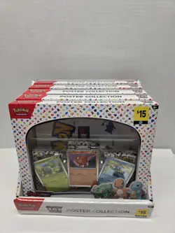 Scarlet & Violet Pokemon 151 Poster Collection LOT of 5 W/ Box Display Case - Image 3