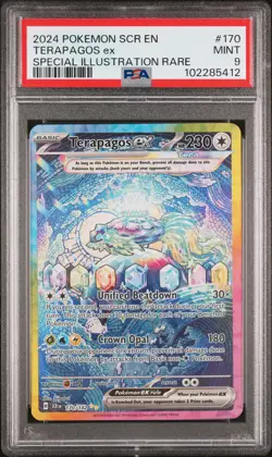 2024 Pokemon Stellar Crown Terapagos EX #170 Special Illustration Rare PSA 9 - Image 1