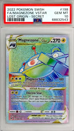 2022 Pokemon Sword & Shield Lost Origin Magnezone Vstar Fa #198 PSA 10 - Image 1