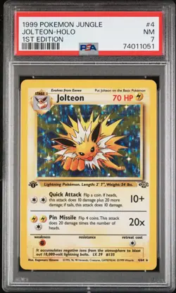 1999 Pokemon Jungle Jolteon #4 1ST Edition PSA 7 - Image 1