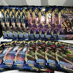 Pokemon TCG Sword and Shield Base Set 18 Booster Packs Sealed - Image 1