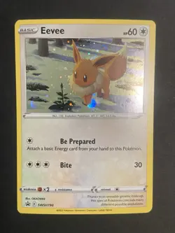 Pokemon TCG Eevee Black Star Promo SWSH190 Cosmos Holo Card - Image 2