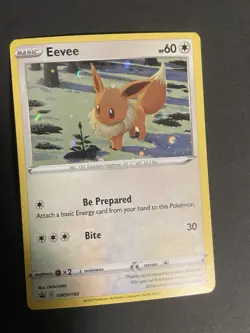 Pokemon TCG Eevee Black Star Promo SWSH190 Cosmos Holo Card - Image 4