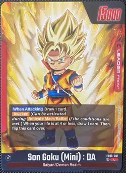 Son Goku (Mini) DA FB05-001 Leader Dragon Ball Super Card Game - DBZ Card - Image 2