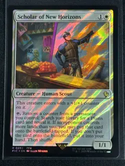 Magic MTG Final Fantasy Collector's Commander Surge Foil Scholar of New Horizons - Image 1