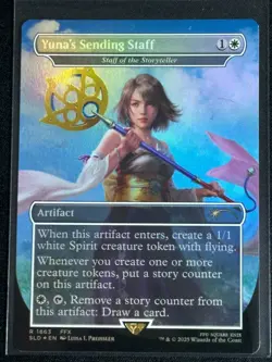 MTG Final Fantasy Secret Lair Yuna's Sending Staff of the Storyteller Foil SP - Image 1