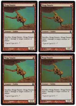 Mogg Fanatic x4 4x Premium Deck Series: Fire & Lightning PLAYSET FOIL MTG NM AZ1 - Image 1