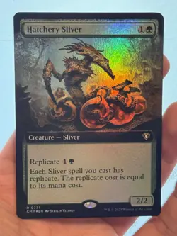 1X FOIL Hatchery Sliver EXTENDED ART MINT MTG Magic CMM Commander Masters EDH - Image 1