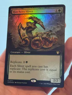 1X FOIL Hatchery Sliver EXTENDED ART MINT MTG Magic CMM Commander Masters EDH - Image 2