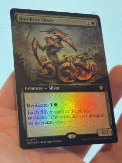 1X FOIL Hatchery Sliver EXTENDED ART MINT MTG Magic CMM Commander Masters EDH - Image 3