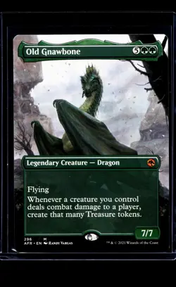 2021 MTG Magic The Gathering AFR Forgotten Realms Borderless #296 Old Gnawbone - Image 1