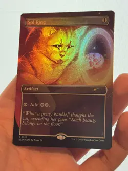 1X FOIL Sol Ring BORDERLESS DOUBLE SIDED MINT MTG Magic Secret Lair Cat Dog 1512 - Image 1