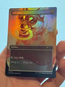 1X FOIL Sol Ring BORDERLESS DOUBLE SIDED MINT MTG Magic Secret Lair Cat Dog 1512 - Image 2