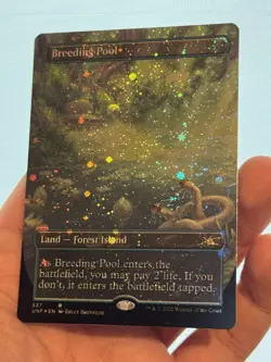 1X GALAXY FOIL Breeding Pool BORDERLESS MINT MTG Magic UNF Unfinity Shock CEDH - Image 1